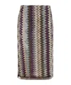 Missoni Pailletten-midirock Mit Zickzackmuster In Gray