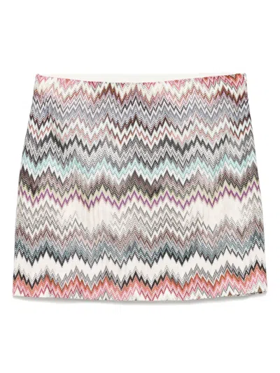 Missoni Handcrafted Zigzag Patterned Above-the-knee Skirt In Multi
