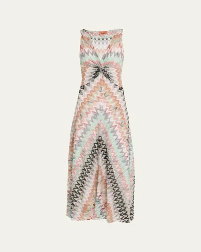 Missoni Zigzag Sleeveless A-line Dress In White