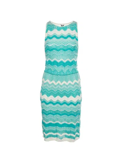 Pre-owned Missoni Zig-zag Sleeveless Dress In Blue