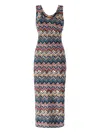 Missoni Zigzag Sleeveless Midi Dress In Multi