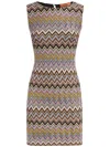 Missoni Sleeveless Mini Dress In Brown