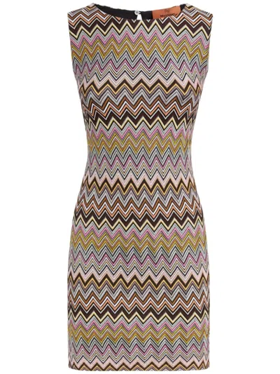 Missoni Zigzag Sleeveless Mini Dress In Multi