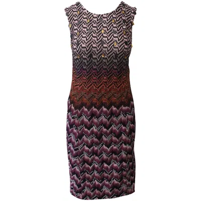 Missoni Zigzag Sleeveless Mini Dress In Multicolor Cotton