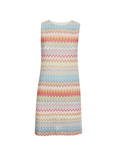 Pre-owned Missoni Zigzag Sleeveless Mini Dress In Neutrals