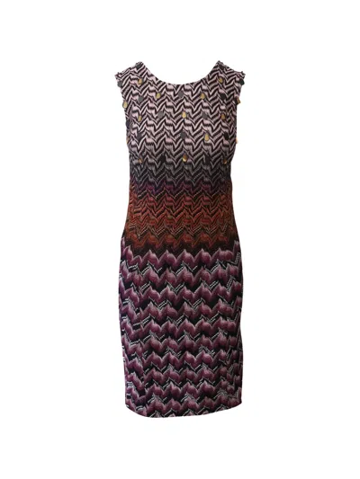 Pre-owned Missoni Zigzag Sleeveless Mini Dress In Purple