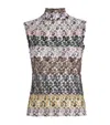 Missoni Mock-neck Stripe Embroidered Sleeveless Top In Multi