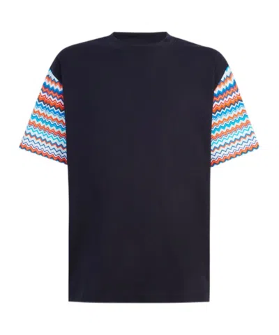 MISSONI ZIGZAG-SLEEVES COTTON T-SHIRT