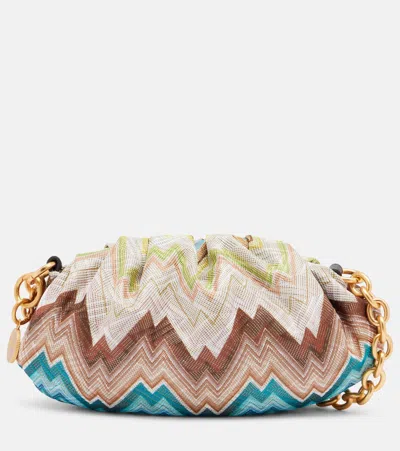 Missoni Zigzag Small Leather-trimmed Shoulder Bag In Multi