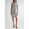 Missoni Zigzag Stripe Belted Long Sleeve Knit Shirtdress In Gray
