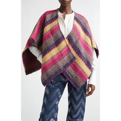 Missoni Zigzag Stripe Cape In Multi