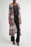 Missoni Chevron Pattern Long Length Cardigan In Multi