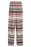 Shop Missoni Zigzag Stripe Metallic Knit Pants In Pink/beige Multi