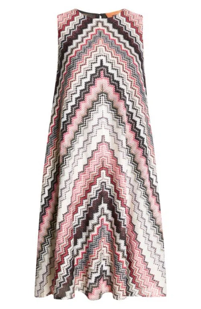 MISSONI MISSONI ZIGZAG STRIPE SLEEVELESS A-LINE DRESS