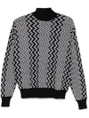 Missoni Embroidered Wool Blend Sweater In Black