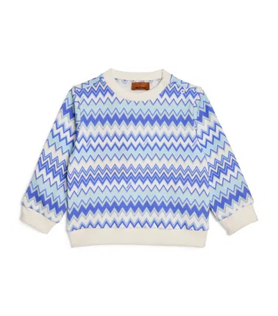 Missoni Kids' Zigzag Sweater In Blue