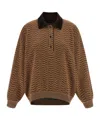 Missoni Chevron Pattern Long Sleeve Collared Sweater In Brown