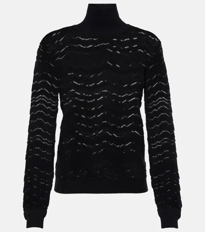 Missoni High Neck Semi-see-through Jumper In Black