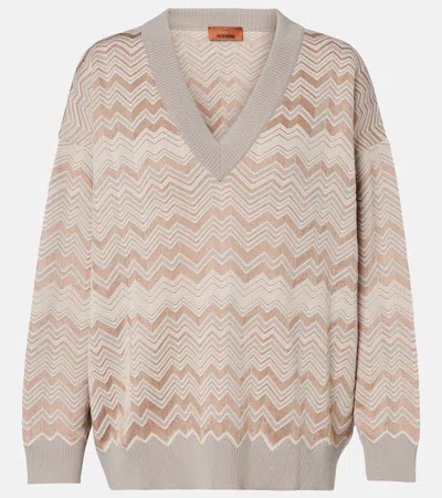 Missoni Zigzag Sweater In Nude