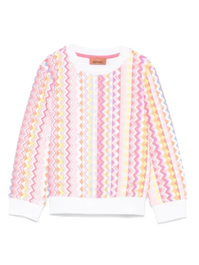 Missoni Kids' Zigzag Sweatshirt In White