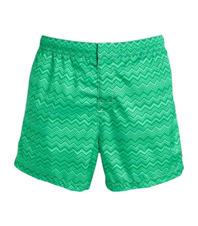 Missoni Zigzag Swim Shorts In Green