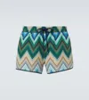 Missoni Swim Shorts With Macro Zigzag Print In Green