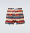 Missoni Men's Micro Zig Zag All Over Swim Shorts Red In Multicoloured