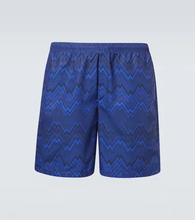 Missoni Zigzag Swim Trunks In Blue
