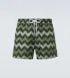 Missoni Zigzag Pattern Swim Shorts In Green