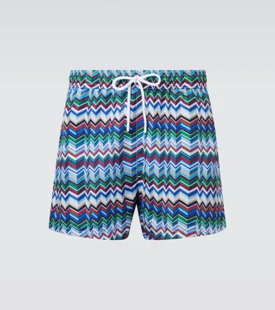 Missoni Zigzag Swim Trunks In Multi