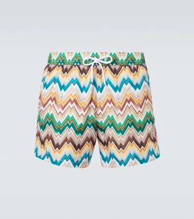 Missoni Zigzag Swim Trunks In Multi