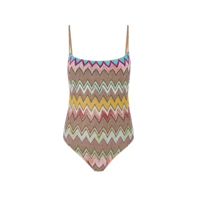 Missoni Zig-zag Swimsuit In Multi