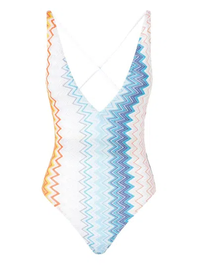 Missoni Zigzag Swimsuit In Red