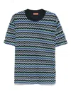 Missoni Chevron Zigzag Crew Neck T-shirt In Black