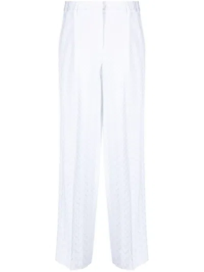 Missoni Zigzag Wide-leg Trousers In White
