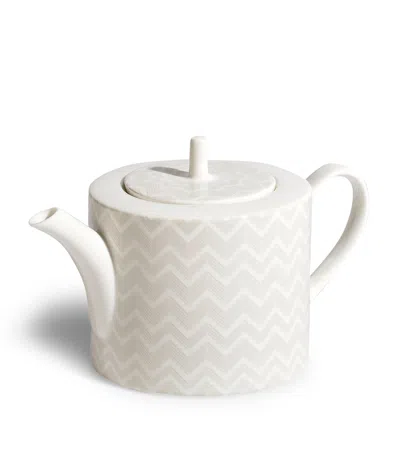 Missoni Porcelain Zig-zag Pattern Teapot In White