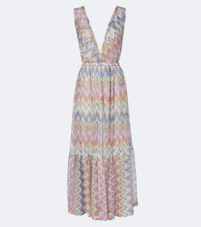 Missoni Zigzag Tiered Tulle Beach Dress In Multi