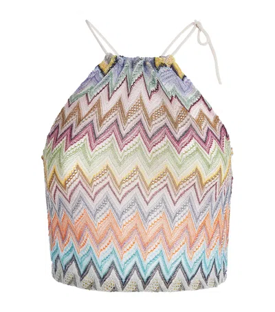 Missoni Zigzag Tie-strap Crop Top In Multi
