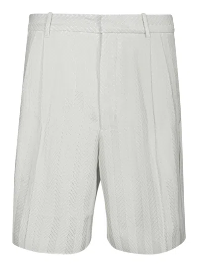Missoni Zigzag Tonal Beige Bermuda Shorts In Gray