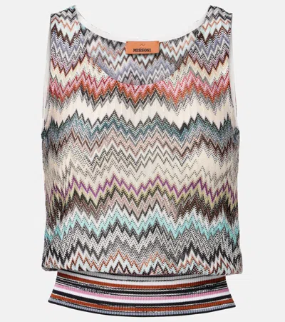 Missoni Sleeveless Top In Viscose With Zigzag Pattern In Multi