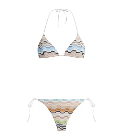 Missoni Zigzag Triangle Bikini In Multi