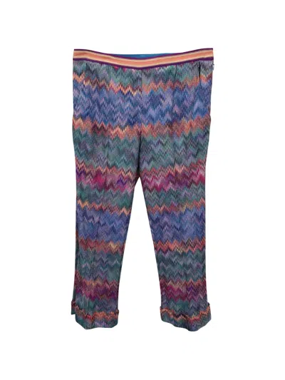 Pre-owned Missoni Zigzag Trousers In Blue