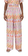 Missoni Zigzag Trousers Multicolor Micro Chevron In Pink