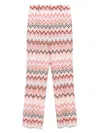 Missoni Flared Zigzag Pattern Trousers With Soft Texture In Red