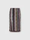 Missoni Pailletten-midirock Mit Zickzackmuster In Multicoloured