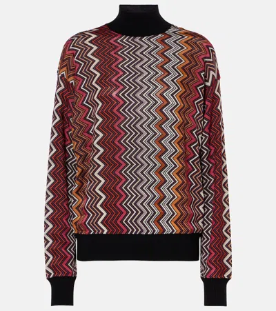 Missoni Zigzag Turtleneck Sweater In Multicoloured