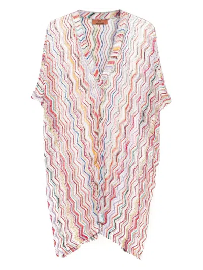 Missoni V-neck Zigzag-woven Kaftan In Multi