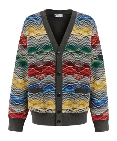 Missoni Zigzag V-neck Cardigan In Multi