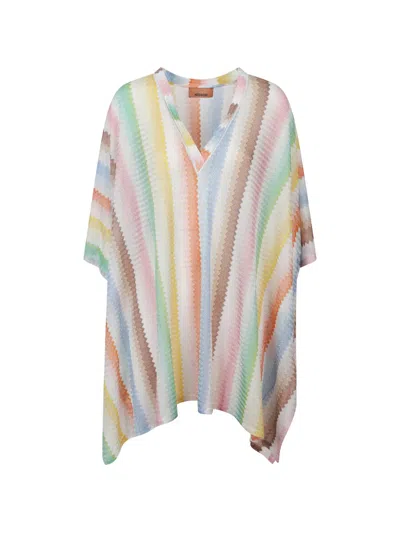 Missoni V Neck Short Cover Up Dress Multicolor