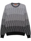 Missoni Textured Knitwear With Chevron Pattern And Feel In Grey